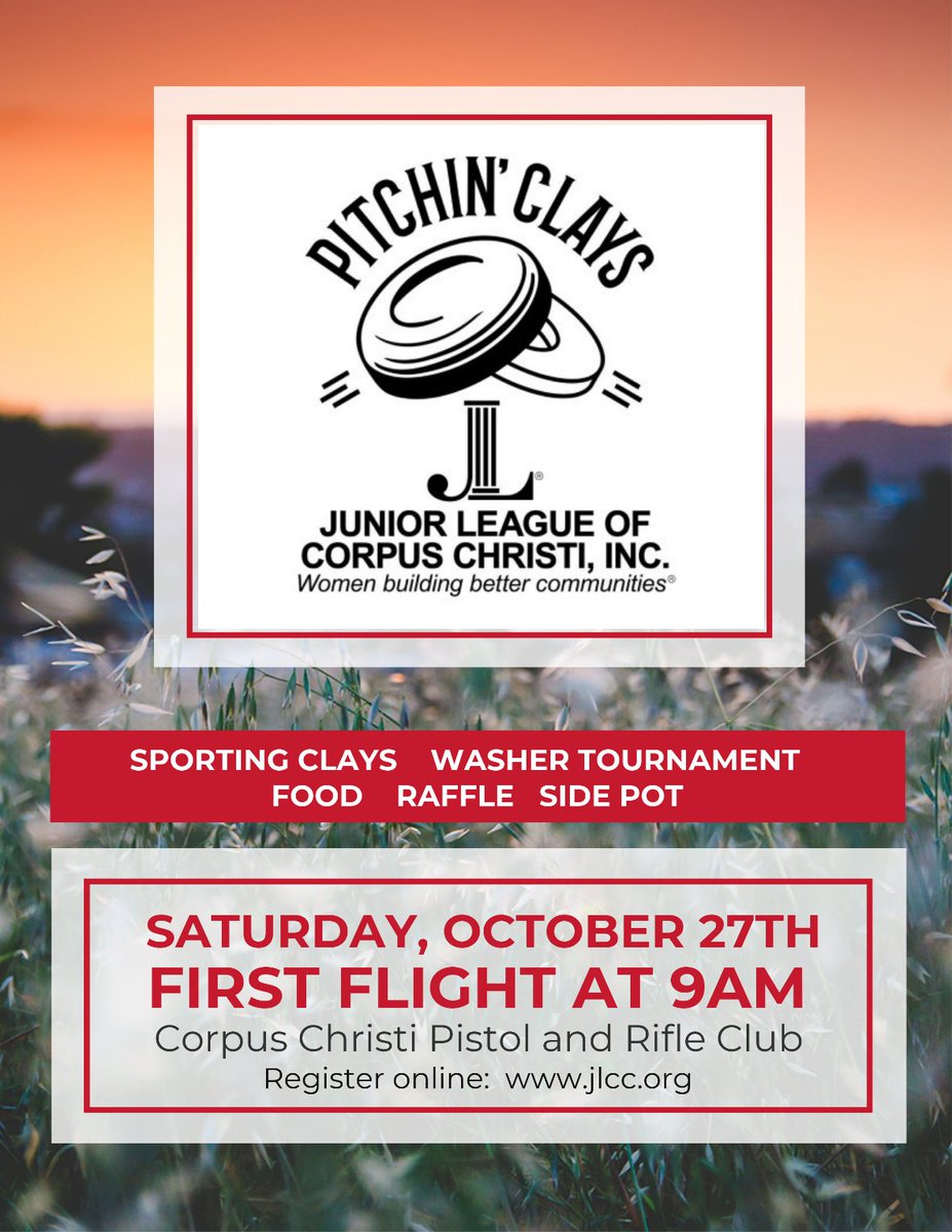 jlcctx's tweet photo. Registration is officially open!  Join us on Saturday, October 27th for the 3rd annual Pitchin' Clays Shoot!  Come try out the new sporting clays course at the CC Pistol and Rifle Club! https://t.co/ey9akPhO2m