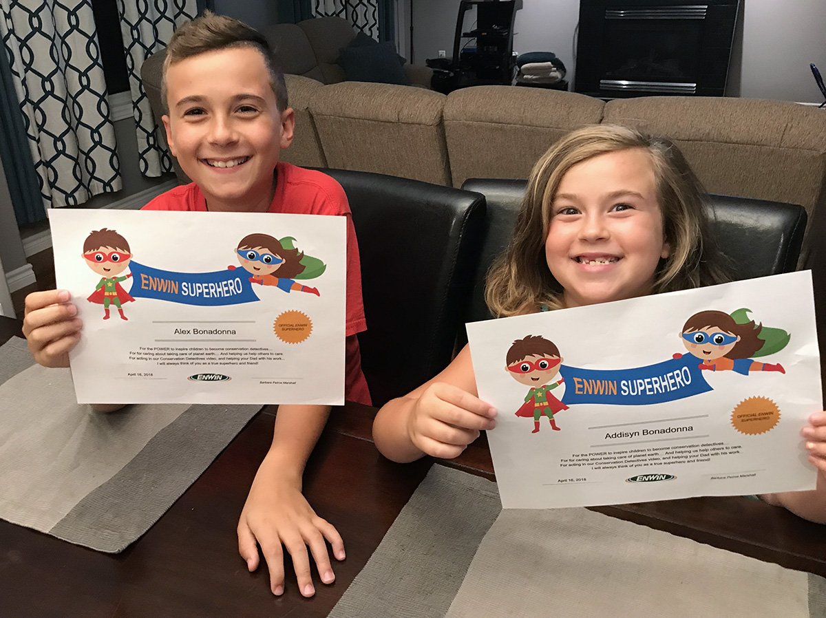 ENWINUtilities's tweet photo. ENWIN is proud to recognize Alex and Addisyn!  Their starring roles in ENWIN's "Conservation Detectives" video showed 4,000 students across Windsor-Essex how to conserve water and electricity at the ERCA Earth Day Travelling Roadshows. @essexregionca  https://t.co/vPNFxo1FbP https://t.co/QhhIN8YQVu