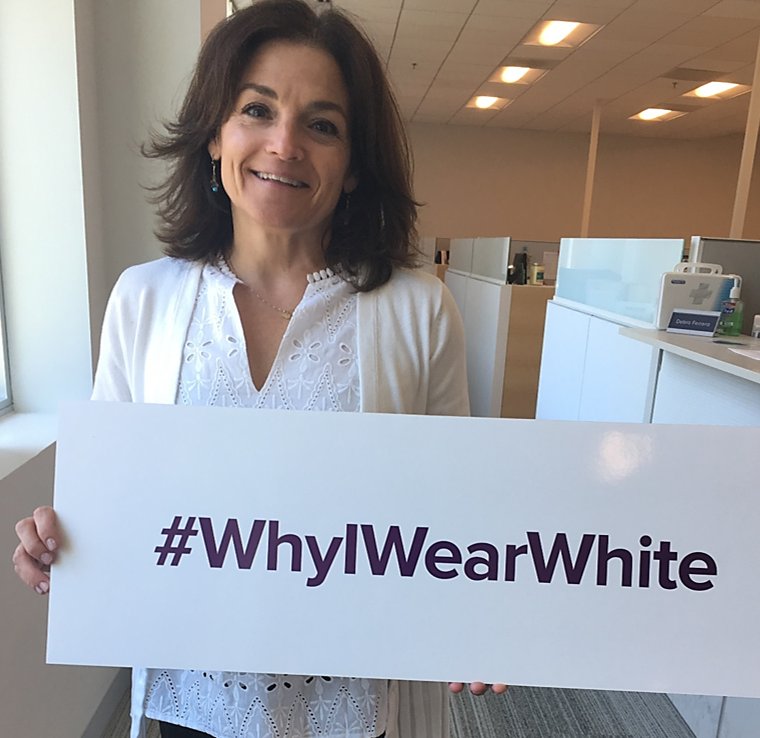 marcia_goff's tweet photo. I wear white for #FibroidAwarenessMonth. Today, @Hologic colleagues across the globe wear white to raise awareness for women suffering (often in silence) from #fibroids, causing pain, heavy periods, and other symptoms. Join the movement @ChangetheCycle  @Hologic  #WhyIWearWhite https://t.co/1MXR3tWFqn