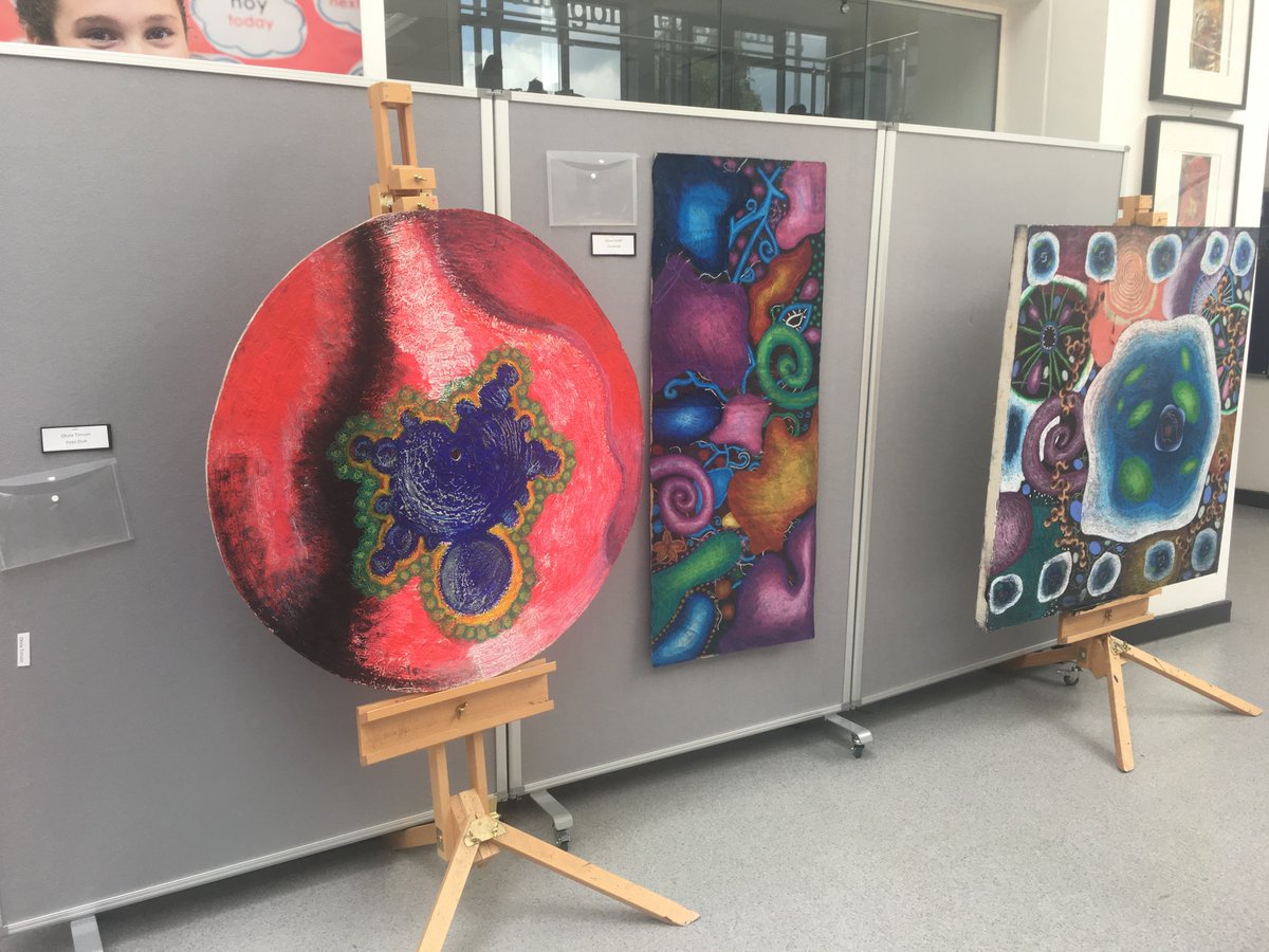 OBAcademy's tweet photo. OBA proudly presents our collaborative Art Exhibition 2018. A fantastic new initiative between OBA & @stchadsschool! Click the link under News & Events on the Academy website to vote! #celebratetalent #competition #summershowcase2018 @OBAMusicArt @MisterEWright https://t.co/YH5hoFmKfy