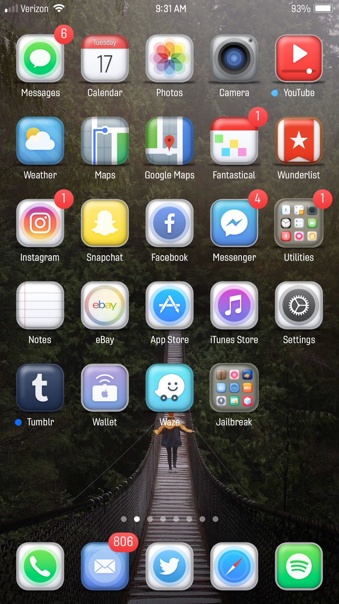 dubs20's tweet image. Theme by @ocvisuals and Font @ev_ynw ,
#Electra1131 #Cydia #Themes #Jailbreak #iPhoneX #NuvoX #IOS11 #Gineso