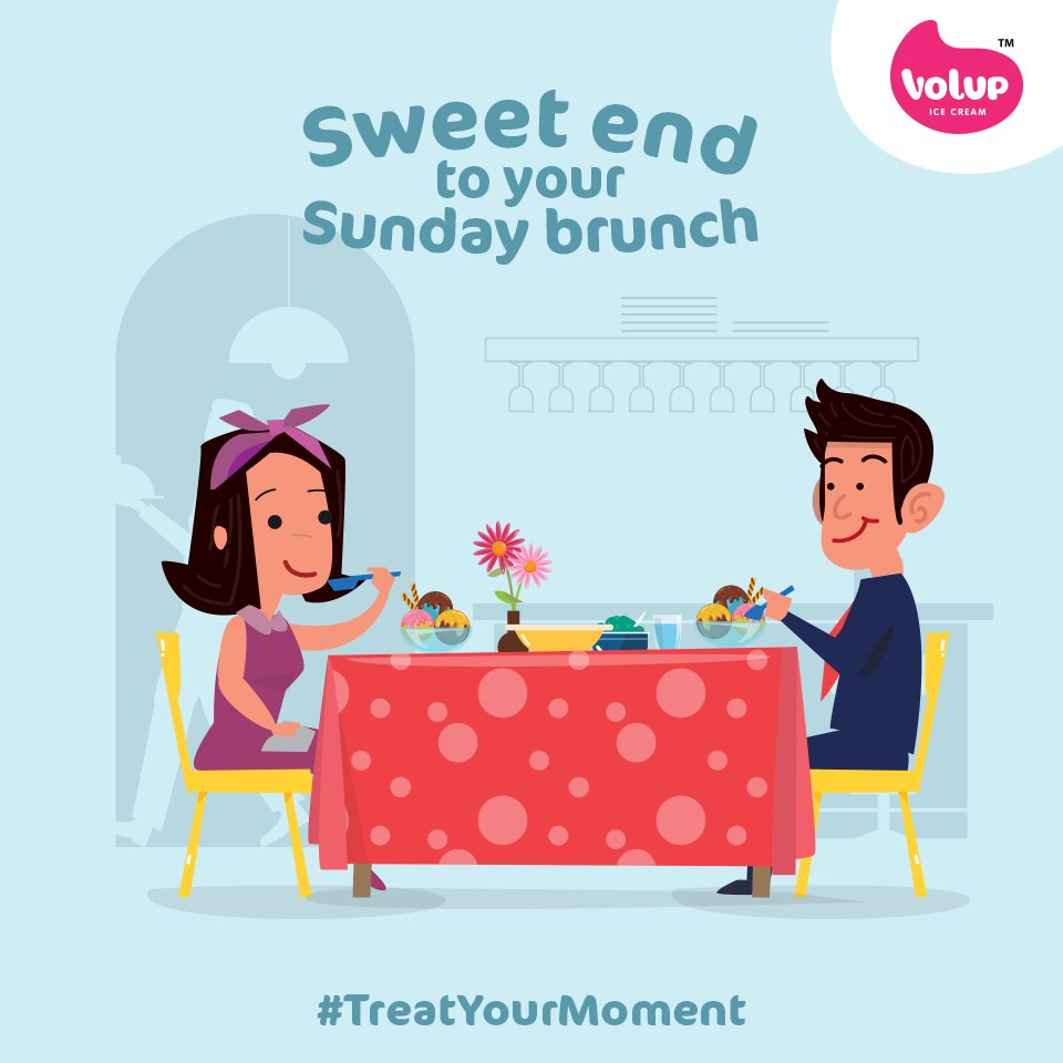 Volup_In's tweet photo. Having a super Sunday brunch with family and ending it on a sweet note. #TreatYourMoment with #Volup #IceCreams. #HappySunday! https://t.co/t2rhDK18ro