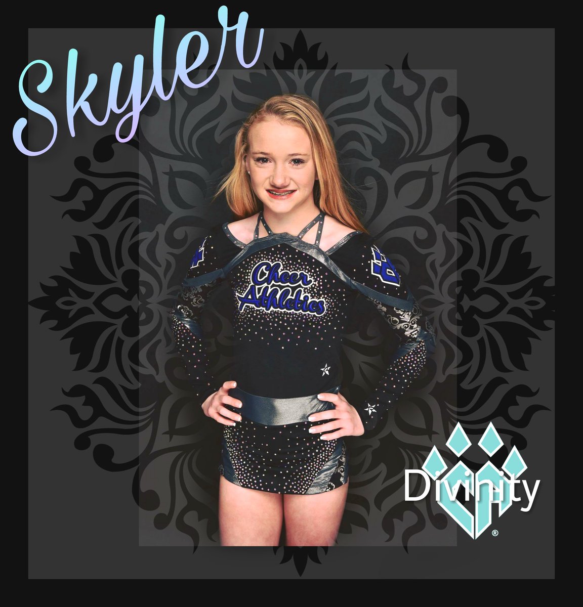 CA_DivinityCats's tweet photo. Welcome Skyler! She's 14 &amp; going into her 5th season in All-star cheer - all 5 at CA! She loves the beach, going on the lake wake boarding and hanging out with friends. Goals for season: become more flexible, develop new friendships &amp; make it to the Summit Finals! #divinitycats https://t.co/5gbjucjt2w