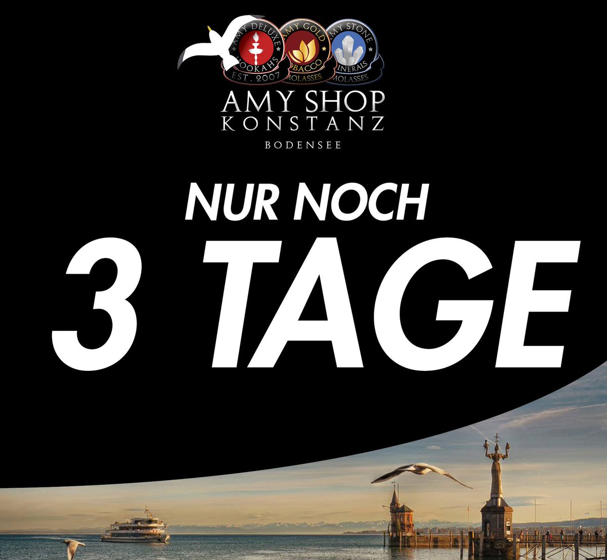 +++ NUR NOCH 3 TAGE +++
AM 20.7.2018 ÖFFNET DER AMY SHOP KONSTANZ (BODENSEE) SEINE TÜREN.💪😍🔥

BEGINN: 12 UHR🕛

EUCH ERWARTEN BIS ZU 70% RABATT AUF SHISHAS &amp; ZUBEHÖR

WIR ERWARTEN EUCH
EUER AMY TEAM😎
#amydeluxe #amyshop #konstanz #shisha #hookah #nargile #tobacco