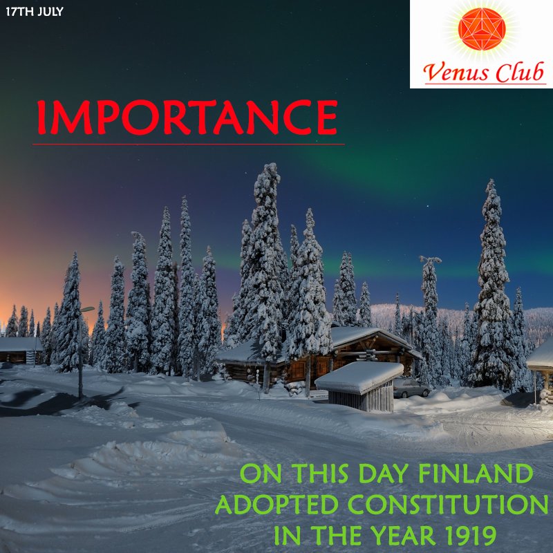 VvenusC's tweet photo. ℹ️Importance of the day by Vvenus clubℹ️
Do follow us, like our tweets and visit our website to know more about us.
#fact #factsdaily #information #knowledge #finland #constitution #scenery #beautiful #facts #importance #follow #tweet #news #education #vvenusclub https://t.co/UwU5VFuZR3