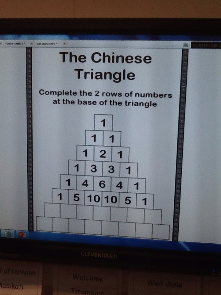 uptonclass5b17's tweet photo. Round three: can they work out the pattern and complete the pyramid? This round was very tense! https://t.co/tQ4LfffBmU