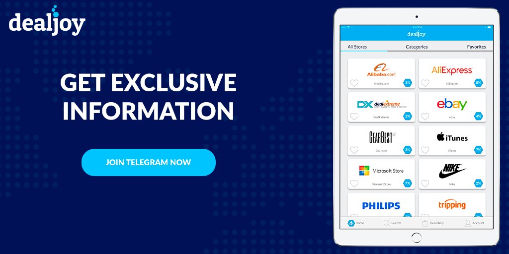 Want some exclusive information about Dealjoy? 
Join Telegram! 🚀 t.me/dealjoy #dealjoy
