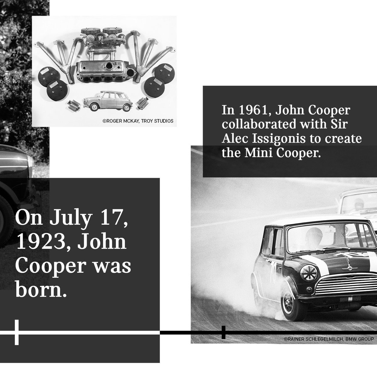 MINI's tweet photo. Happy birthday to the creator of MINI - a man who altered the future of the #ClassicMini. #JohnCooper https://t.co/EOhSFuPZKM