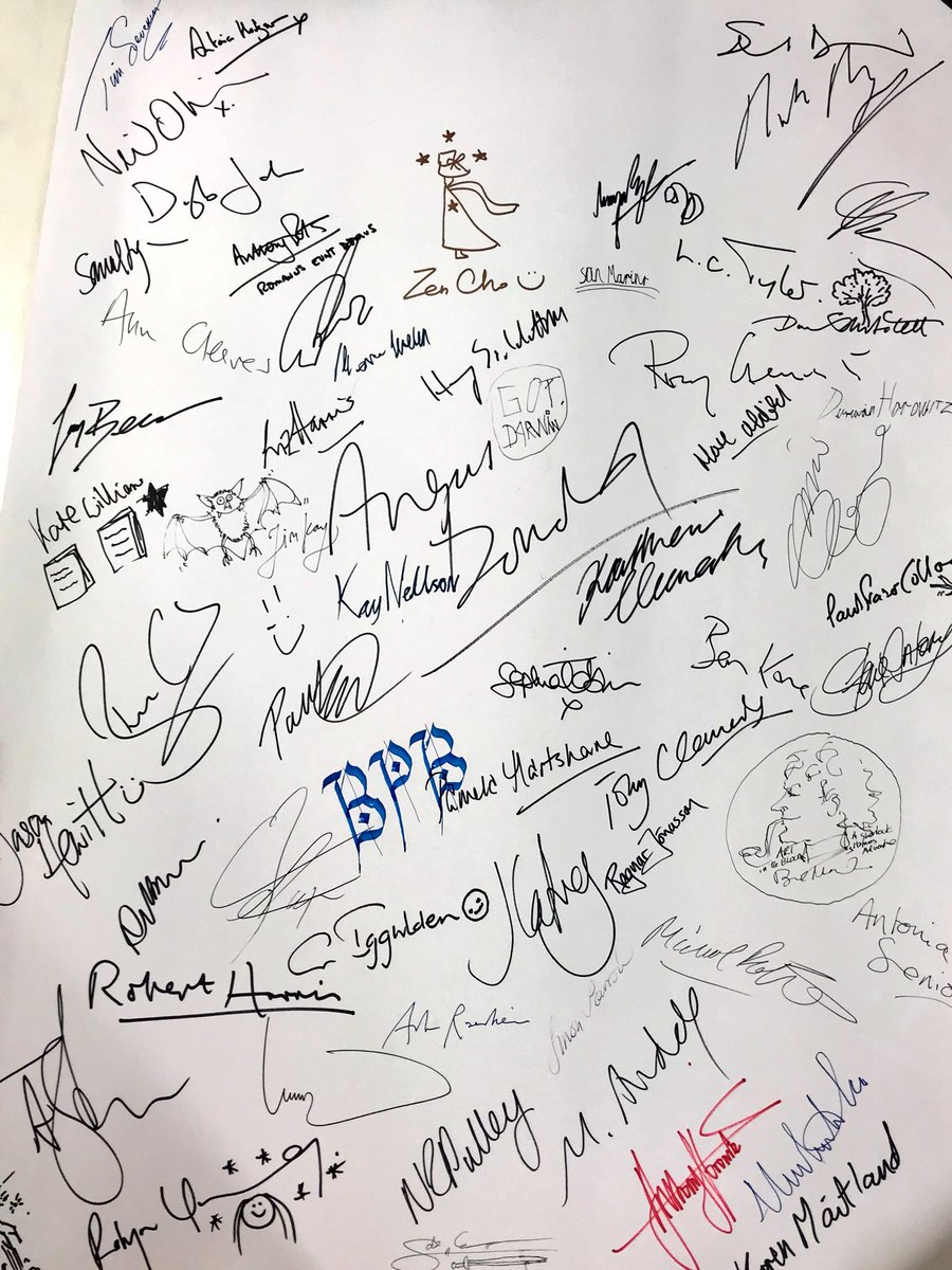 We’ve a poster, signed by a huge amount of fantastic authors! Too many to name, but you’ll recognise some very well known authors... A few children added their names too but don’t let that put you off! RT &amp; follow us to be in with the chance to win it. Winner picked fri 20th.