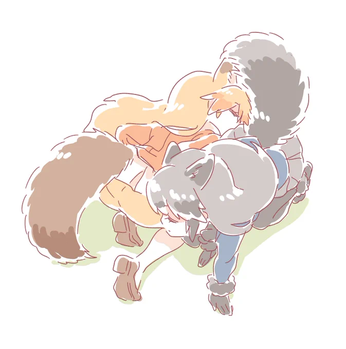 毎朝お互いのにおいを嗅いで健康チェックしてそうなギンキタちゃん・・・ #ギンギツネクンクンチャレンジ 