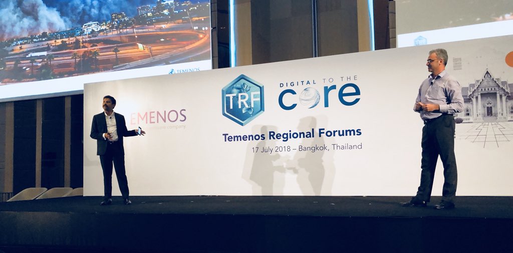 The final talk here at #TRForum2018 comes courtesy of Mahen Namaswayan of Bank of Montreal, and Dave White of OneAston. They're here to give insight into what successful partnership looks like in delivering #digitaltothecore. #TRFBangkok @BMO @OneAston_