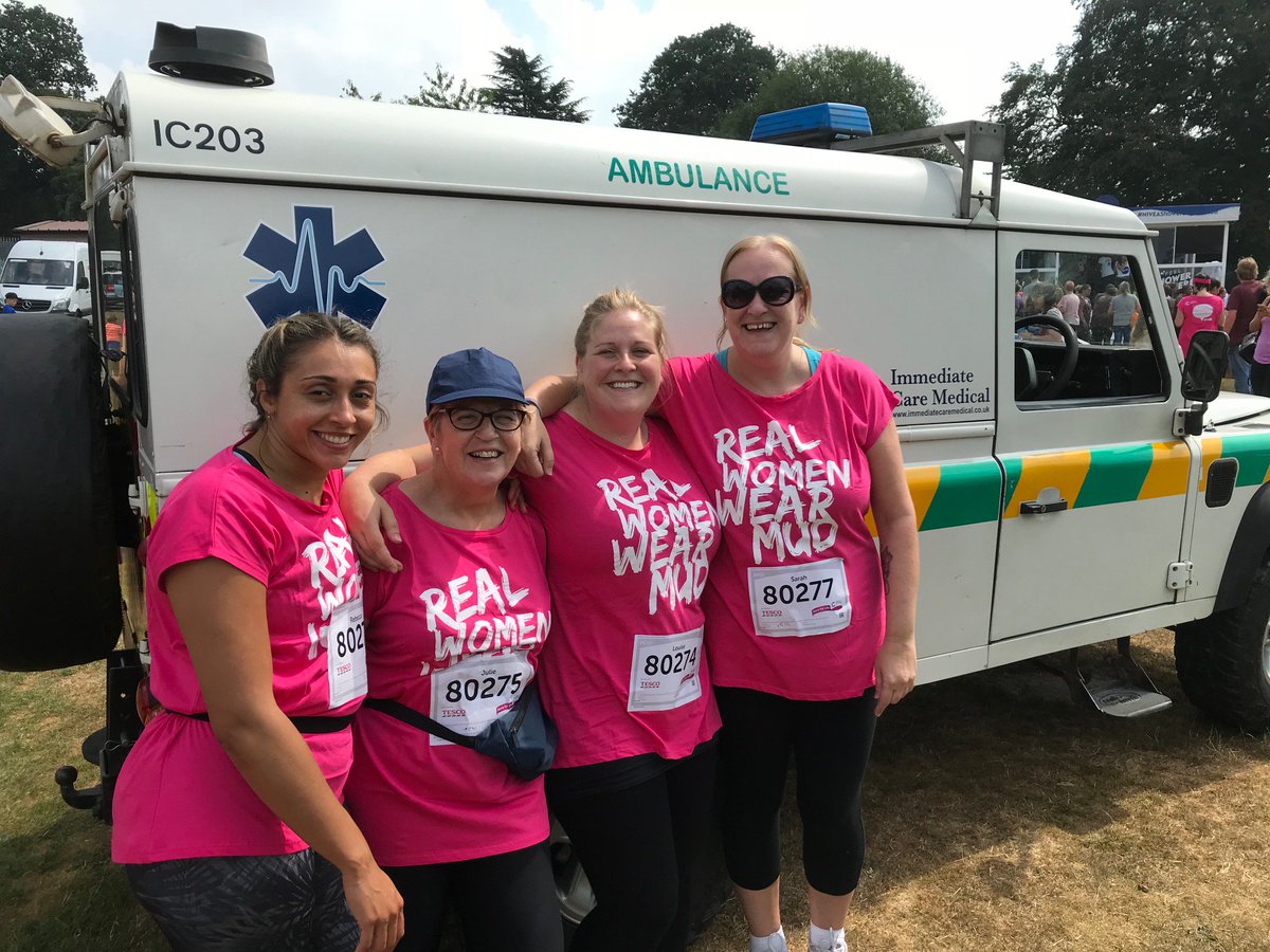 ICMSltd's tweet photo. Not sure about Pretty Muddy, we would say VERY MUDDY. Lots of fun, &amp; raising money for an incredible cause. @raceforlife #TeamICM #firstaidteam 😃#RaceforLife https://t.co/wA5kKUjQpw