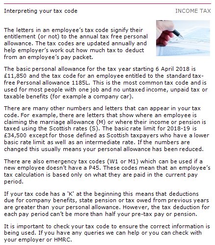 KeithWillisLtd's tweet photo. Interpreting your tax code https://t.co/TRxL6NspzN