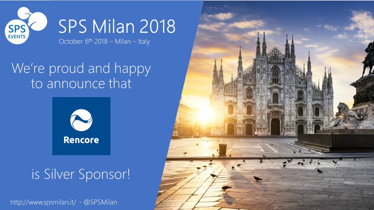 SPSMilan's tweet photo. We're very happy to welcome @Rencore as Silver Sponsor for #SPSMilan 2018 #SharePoint! https://t.co/seCPwOqhXN