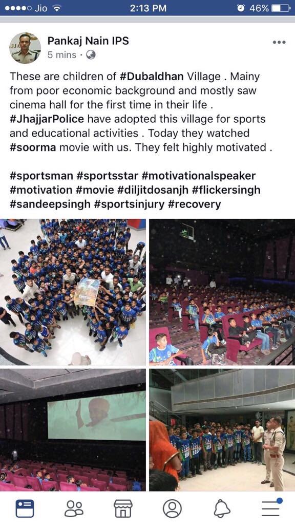 diljitdosanjh's tweet photo. REAL SOORMA IPS PANKAJ NAIN Ji🙏 @Pankaj_Nain_IPS 
WE SALUTE YOUR INITIATIVE OF ADOPTING THESE LOVELY ANGELS &amp; Taking the Responsibility Of their Educational &amp; Sports growth 🙏 #JhajjarPolice https://t.co/BUZ1Motxcl