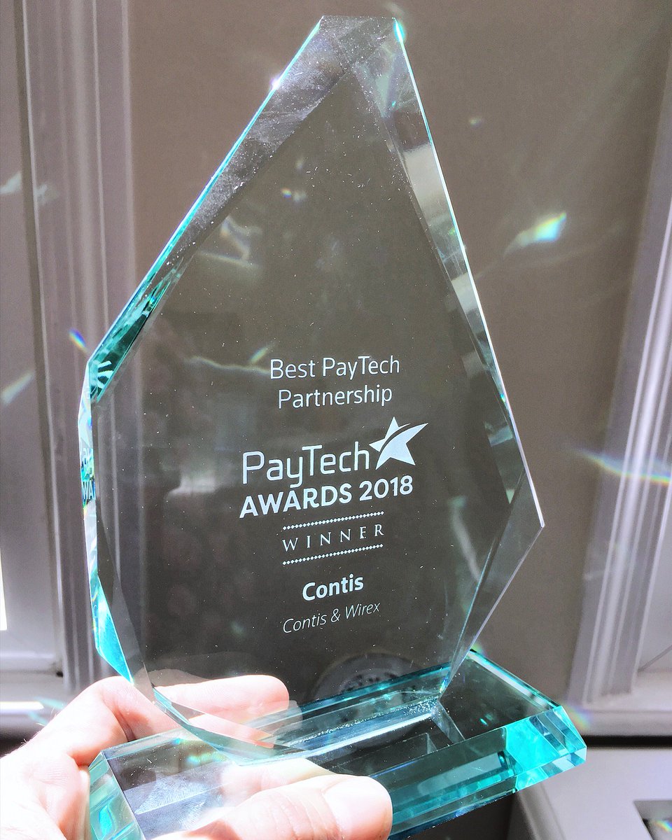 Last week Contis x Wirex won Best PayTech Partnership at the #PayTechAwards! 🏆 Congratulations to @Contis_ winning this accolade and #ThankYou for continuously being our phenomenal partners. 
Here's to the #FutureOfPayments! 🎉
#FinTech #PayTech #Partners #Awards