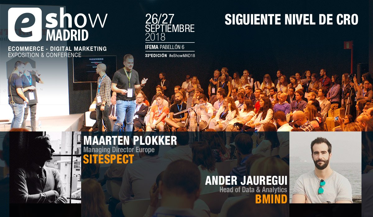 ¿Cuáles son los diferentes roles de CRO? ¿Qué métodos debes usar? Maarten Plokker de <a href="/SiteSpect/">SiteSpect</a> y <a href="/Ander_R4/">Ander Jauregui</a> de BMIND se unen para compartir cómo trabajar desde procesos y métodos, hasta resultados estructurales y significativos. #eShowMAD18 bit.ly/eShowMAD18_Sit…