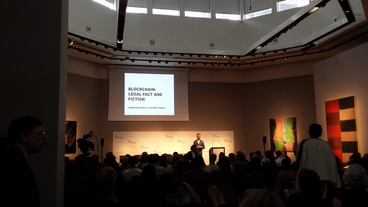 IuliaCost's tweet image. Peak lightbulb moments at the @ChristiesInc Art + Tech summit with Jonathan Kewley from @CC_UK_PR who's delivering a brilliant tech talk on blockchain - touching on legal facts and fictions @ChristiesEduLDN #ArtAndTechSummit