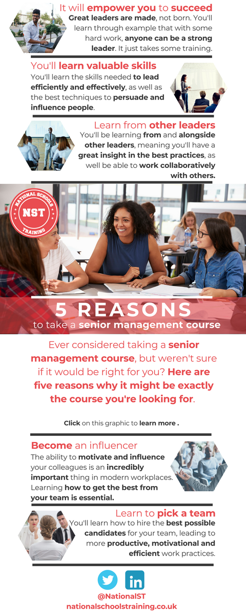 NationalST's tweet photo. Ever considered taking a senior management course, but weren't sure if it'd be right for you? Here's 5 reasons why it might be exactly the course you're looking for! https://t.co/jsqlJdE9RJ https://t.co/IvRVfp4Ba3