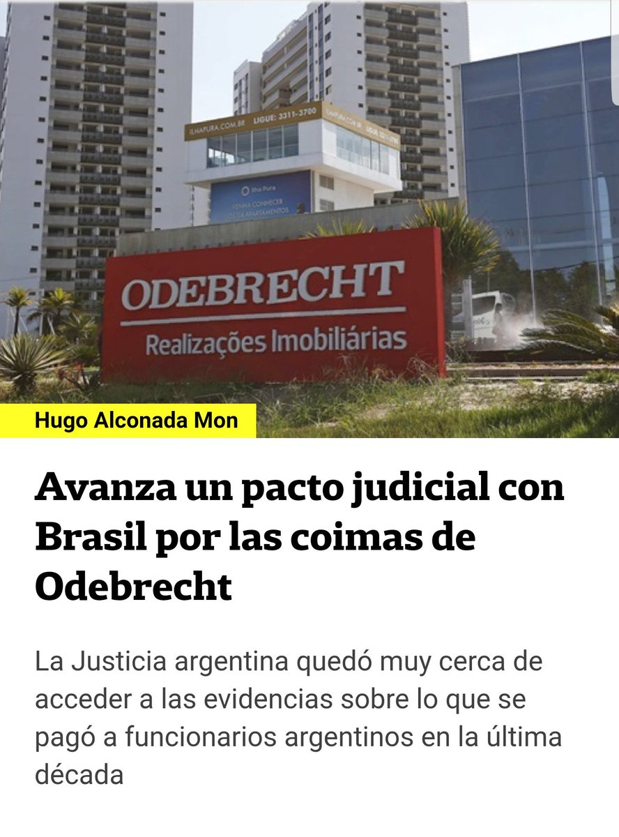 MarucaM10's tweet photo. 1)  #LavaJato. Avanza un pacto judicial con Brasil 🇧🇷 por el pago de coimas a #Odebrecht. Vía halconada 
🔹️el envió de material depende de cuestiones formales 🇦🇷
🔹️el Min Público Fiscal 🇧🇷 ya lo dan por descontado https://t.co/9oLDLZ4OBn