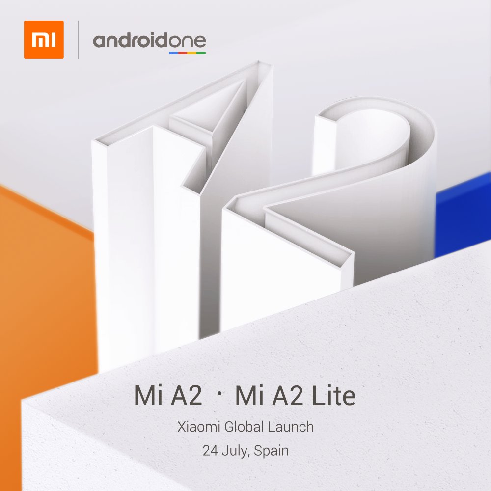  Xiaomi confirms that both the Mi A2 and Mi A2 Lite will be launchedon July 24 in Madrid, Spain