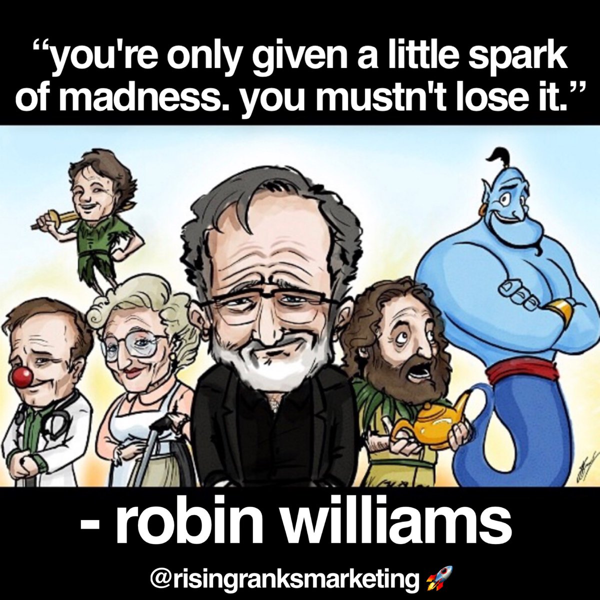 RisingRanks1's tweet photo. #RobinWilliams #RobinWilliamsQuote #RobinWilliamsRIP #RIPRobinWilliams #MorkAndMindy #ComeInsideMyMind #RobinWilliamsDoc #GoodMorningVietnam #DeadPoetsSociety #Genie #GoodWillHunting #MrsDoubtfire #Jumanji #NightAtTheMuseum #PatchAdams #LifeLesson #Inspirational #Motivational https://t.co/F8zj2IGwLz