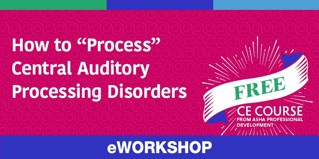 ASHAWeb's tweet photo. Get a "sneak peak" of our upcoming CAPD online conference. Watch our July free course on CAPD through 7/31. Earn 0.05 ASHA CEUs. Take advantage of this exclusive member benefit. #audpeeps #aud2b #freeASHACEcourse
https://t.co/NV2wkGfMDK https://t.co/yjT9p0usz2