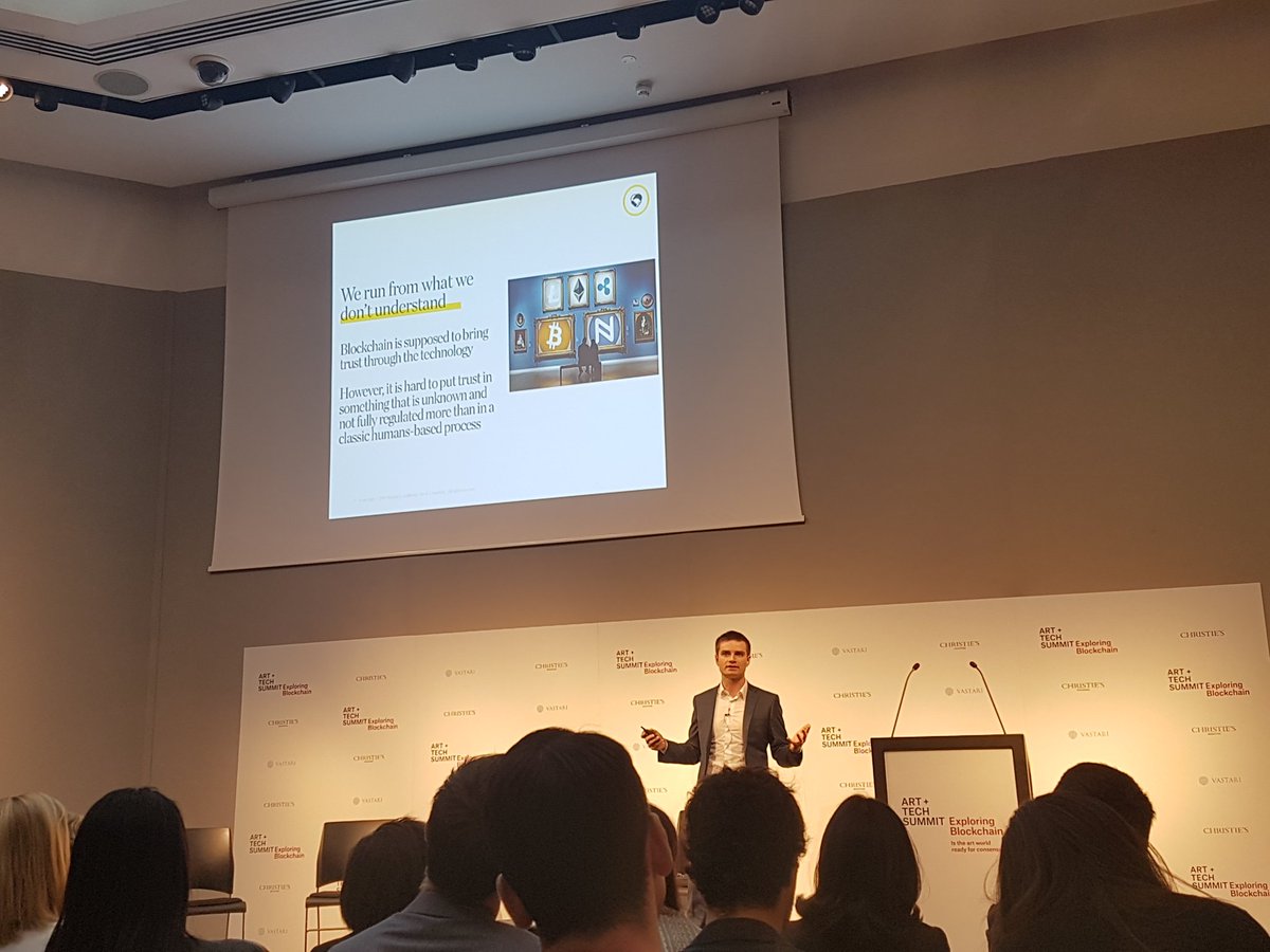 AucCollective's tweet photo. Interesting tech talks @ChristiesInc at the #arttechsummit on why the art world has struggled with blockchain https://t.co/EyKbF3siZw