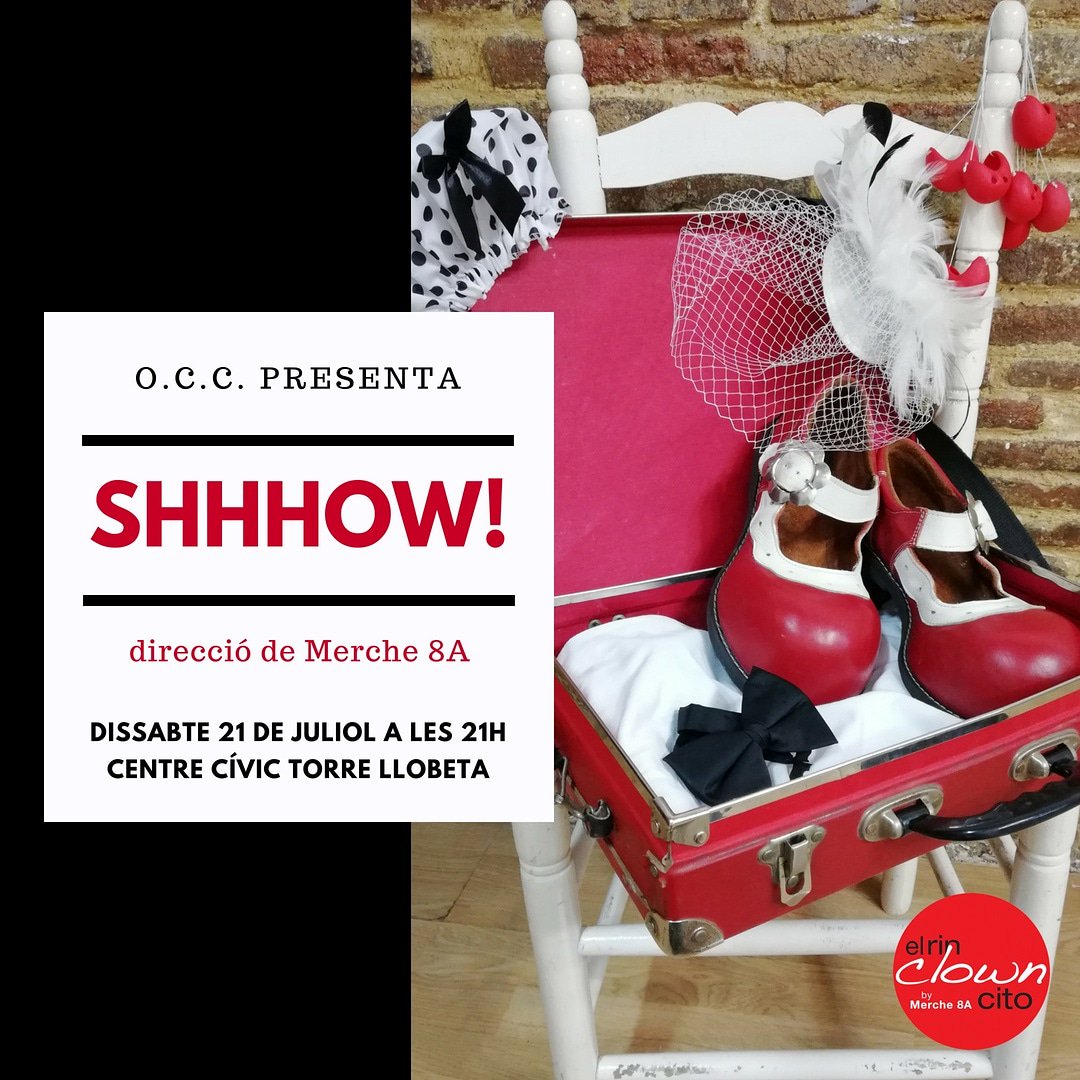 rinclowncito's tweet photo. ATENCIÓ!!! No os podeu perdre aquest dissabte 21 de Juliol... SHHHOW! Un espectacle de O.C.C. (Olímpic Club Clown) dirigit per @Merche8A!
A les 21h a @CCTorreLlobeta
ENTRADA GRATUÏTA
#improclown #shhhow #clown https://t.co/awMXOHalg2