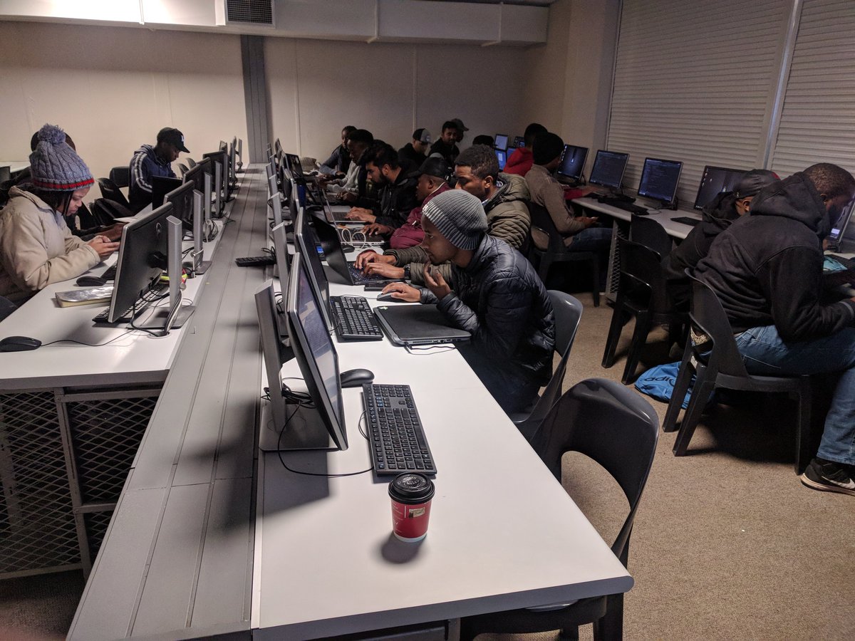 Day 2 of the #androiddev workshop <a href="/go2uj/">University of Johannesburg</a> . The students are hard at work. We have learnt constraint layout, recycler views and now on to #retrofit <a href="/googleafrica/">Google in Africa</a> @DVT_Corporate #android