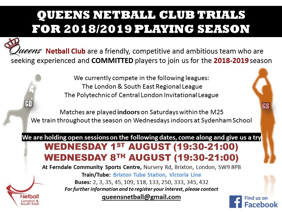 We are holding open sessions so you can come along and see if Queens is the right team for you