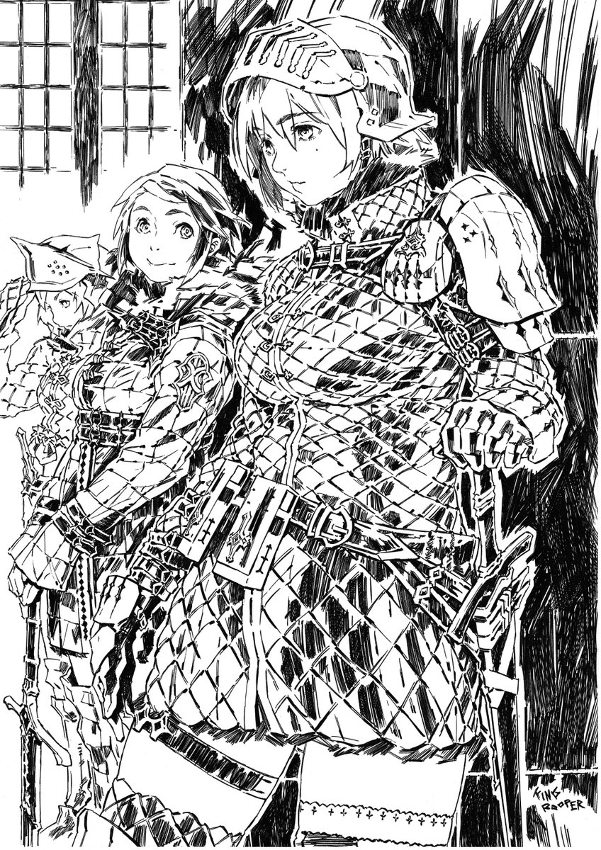 Taking a break from my manga. Gonna make a couple of ink works just like this for these coming weeks. This was based n my own love to TESV Skyrim and Darksouls and all things medieval~
#Waifu #Skyrim #DarkSouls #Knights #gambeson #mangaart 