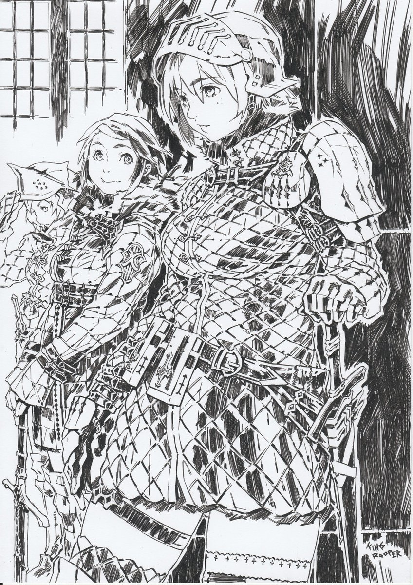 Taking a break from my manga. Gonna make a couple of ink works just like this for these coming weeks. This was based n my own love to TESV Skyrim and Darksouls and all things medieval~
#Waifu #Skyrim #DarkSouls #Knights #gambeson #mangaart 