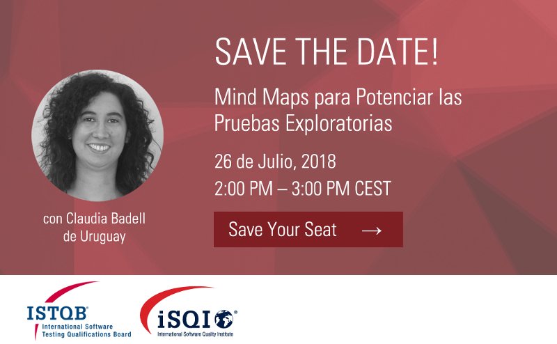 claubs_uy's tweet photo. ¡Aún estas a tiempo de sumarte! Jueves 26/7 a las 9 am (UTC-3) webinar sobre cómo el uso de mind maps puede potenciar las pruebas exploratorias - organizado por @iSQICert. ¡Nos vemos!  

Inscripción  👉 https://t.co/C4vGFdQXgB 

#isqi_webinar #mindmaps #testingexploratorio https://t.co/vKXL0VZPDq