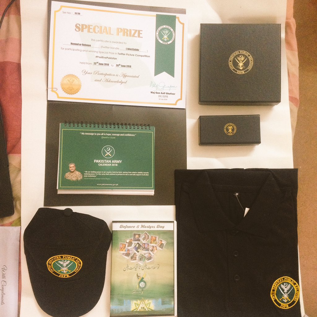 N4v33dAdv's tweet photo. Alhamdulillah received special prize from DGISPR special thanks to DG ISPR Maj G Asif Ghafoor shb https://t.co/SqAQ4a4pDG
