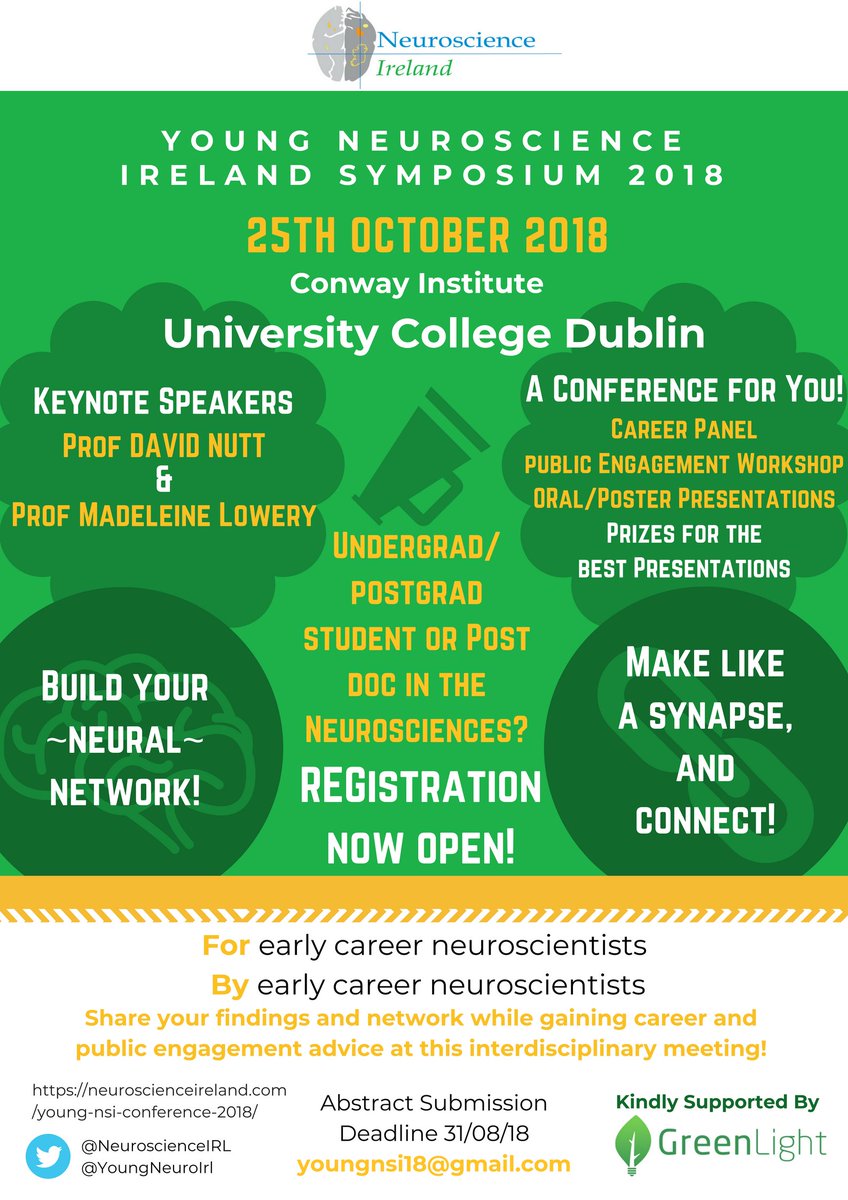 NSI Early Career Researchers Network (@youngneuroirl) on Twitter photo Are you an early career Neuroscientist living in Ireland? This is the conference for YOU! <a href="/NeuroscienceIRL/">Neuroscience Ireland</a> #YoungNSI18 Full details can be found here: neuroscienceireland.com/young-nsi-conf… Are you an early career Neuroscientist living in Ireland? This is the conference for YOU! <a href="/NeuroscienceIRL/">Neuroscience Ireland</a> #YoungNSI18 Full details can be found here: neuroscienceireland.com/young-nsi-conf…