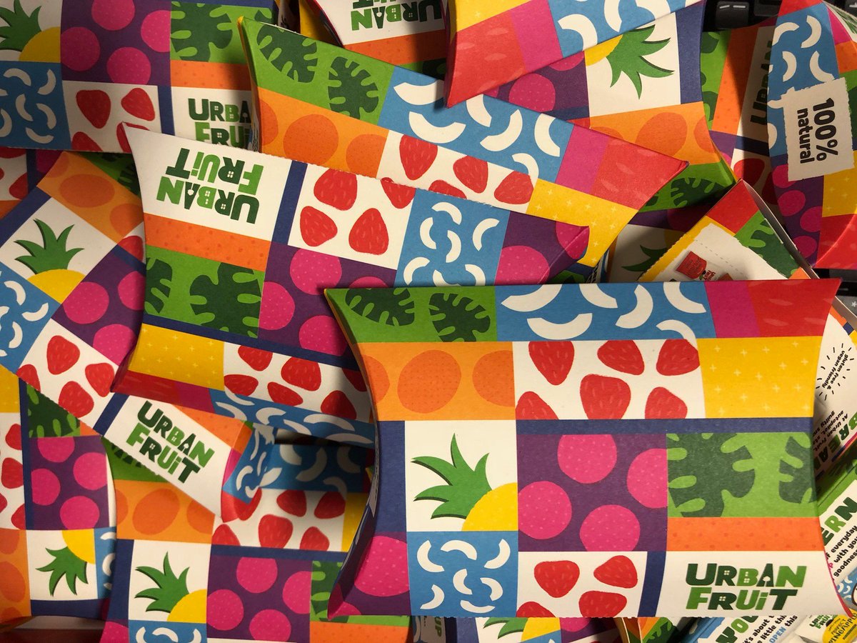 RoosterPR's tweet photo. Thank you to our friends at @UrbanFruit for popping in with these delicious snacks... what a lovely treat! #breakyourpattern https://t.co/P3zg6I9HKV