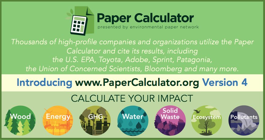 WhatsNYourPapr's tweet image. The #PaperCalculator is the only independent and free to use life-cycle estimation tool for #paper, packaging and tissue &amp;amp; it’s used by leading companies and institutions. New and improved Version 4 available now at PaperCalculator.org  @whatsnyourpapr
