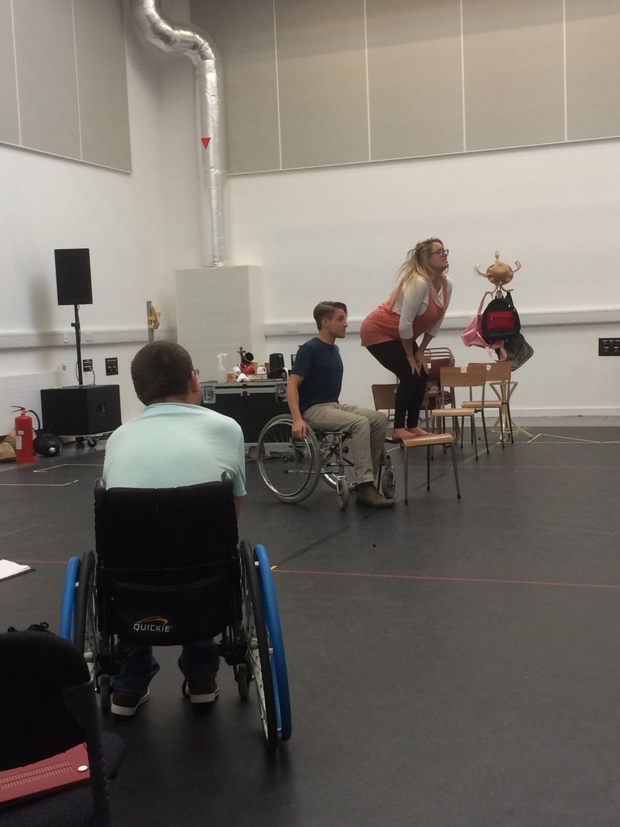 BOPTheatre's tweet photo. Robert starts the #MyLeftRightFoot rehearsal warm up by asking the cast to act out what they ate for breakfast. 😜
@NTSonline 
@MadeinScotShows 
#EdFringe #IntoTheUnknown https://t.co/VCit57K16d