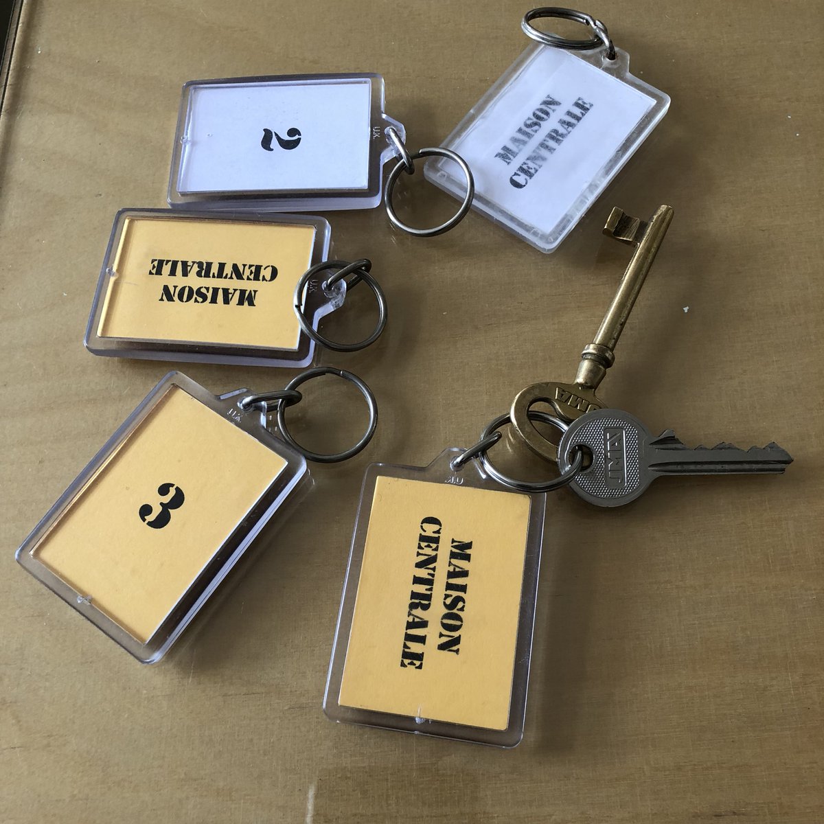maisoncentrale's tweet photo. Tagged keyrings ready for new guests! https://t.co/Vp6JkSPABX