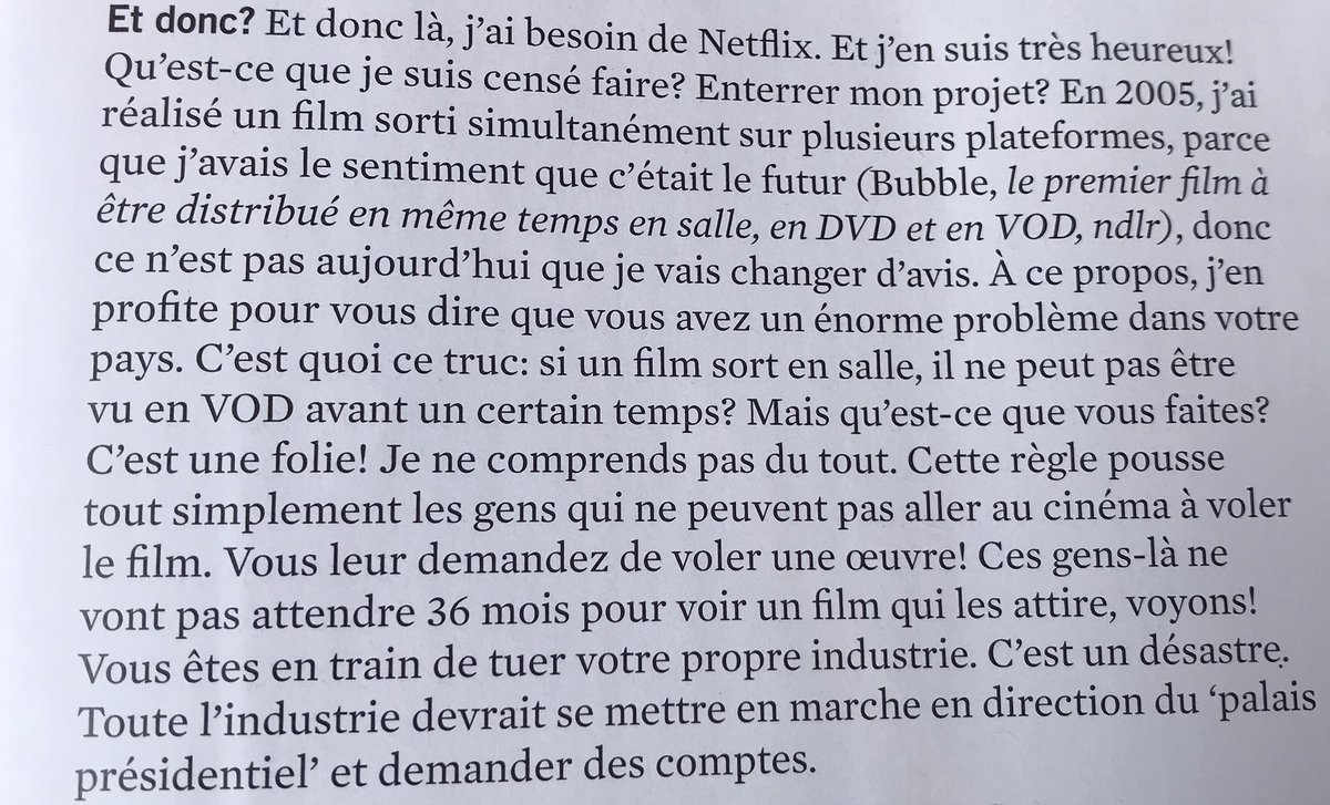 Soderbergh et la chronologie des médias