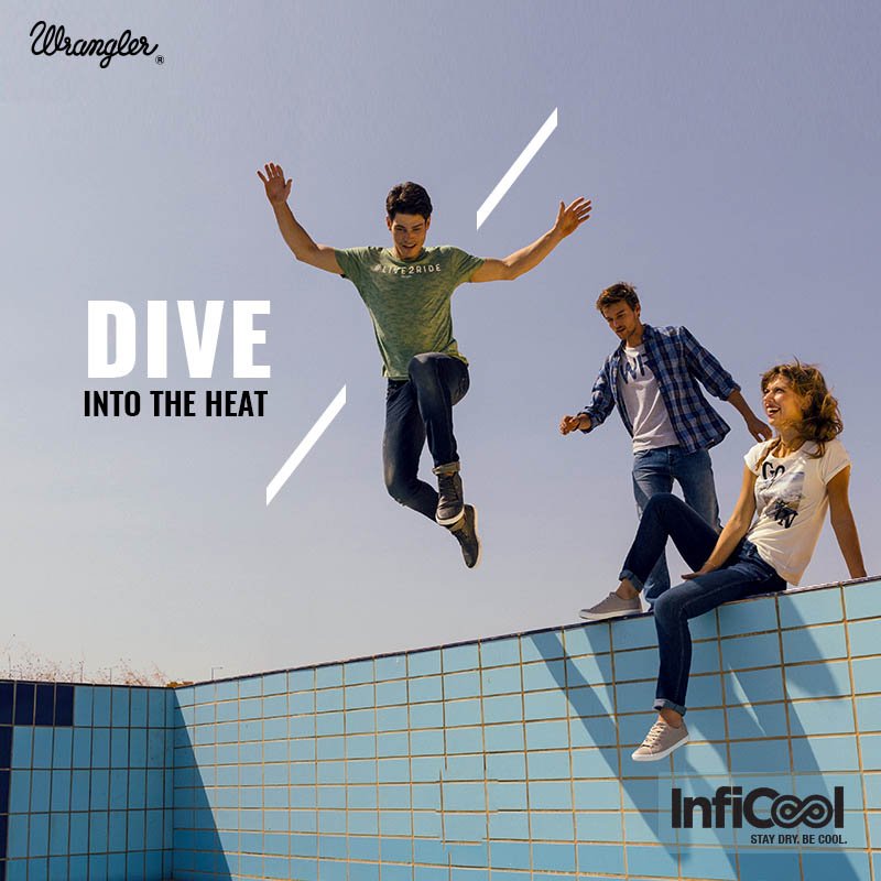 Wranglerdenims's tweet photo. "Wrangler's InfiCool line has in-built moisture wicking technology for sweat-free adventures.
#Wrangler #InfiCool" https://t.co/FeRw46lv1n