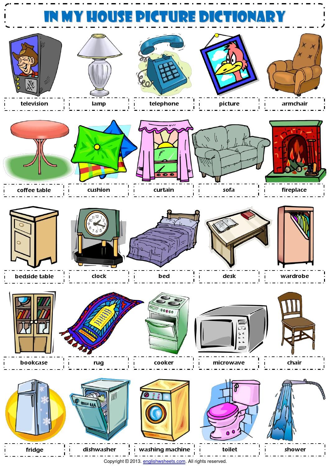 APRENDA EM CASA INGLÊS:LUGARES-OBJETOS