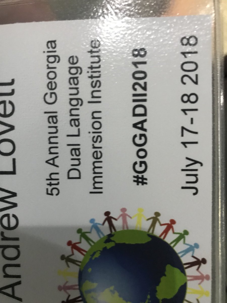 docdrewlovett's tweet photo. Super excited to be a part of the Georgia DLI family! Ready to learn more about how to lead this initiative @APSBenteen! @BKindersRock @APSWorldLang @APSESOL @DrEmilyAMassey @Atldepsupt @APCALDWELL_ @CarstarphenMJ #BenteenDLI #ATLnewestDLIschool @gadoeworldlang #GoGADII2018 https://t.co/1QJ30XRh8S