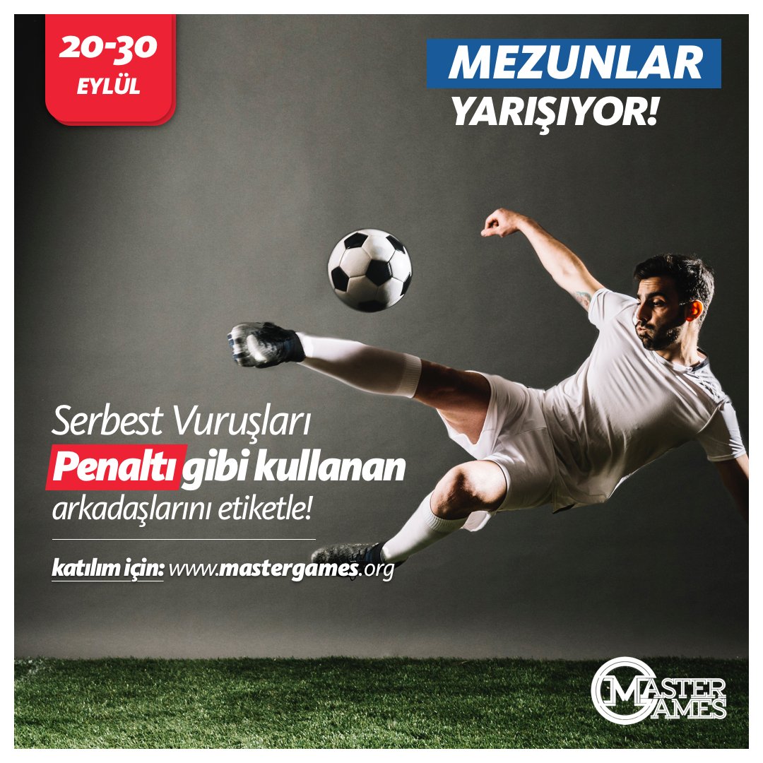 Üniversite mezunlarını bir araya getiren MasterGames Turnuvası'nın 2018 yılı kayıtları başladı! Serbest vuruşları, penaltı gibi olan ekip arkadaşlarını etiketle ve takımını kur! ⚽️ 🏃  » ow.ly/mrQa30kUNaI 

#mastergames2018 #takımınıkur #istanbul #turnuva