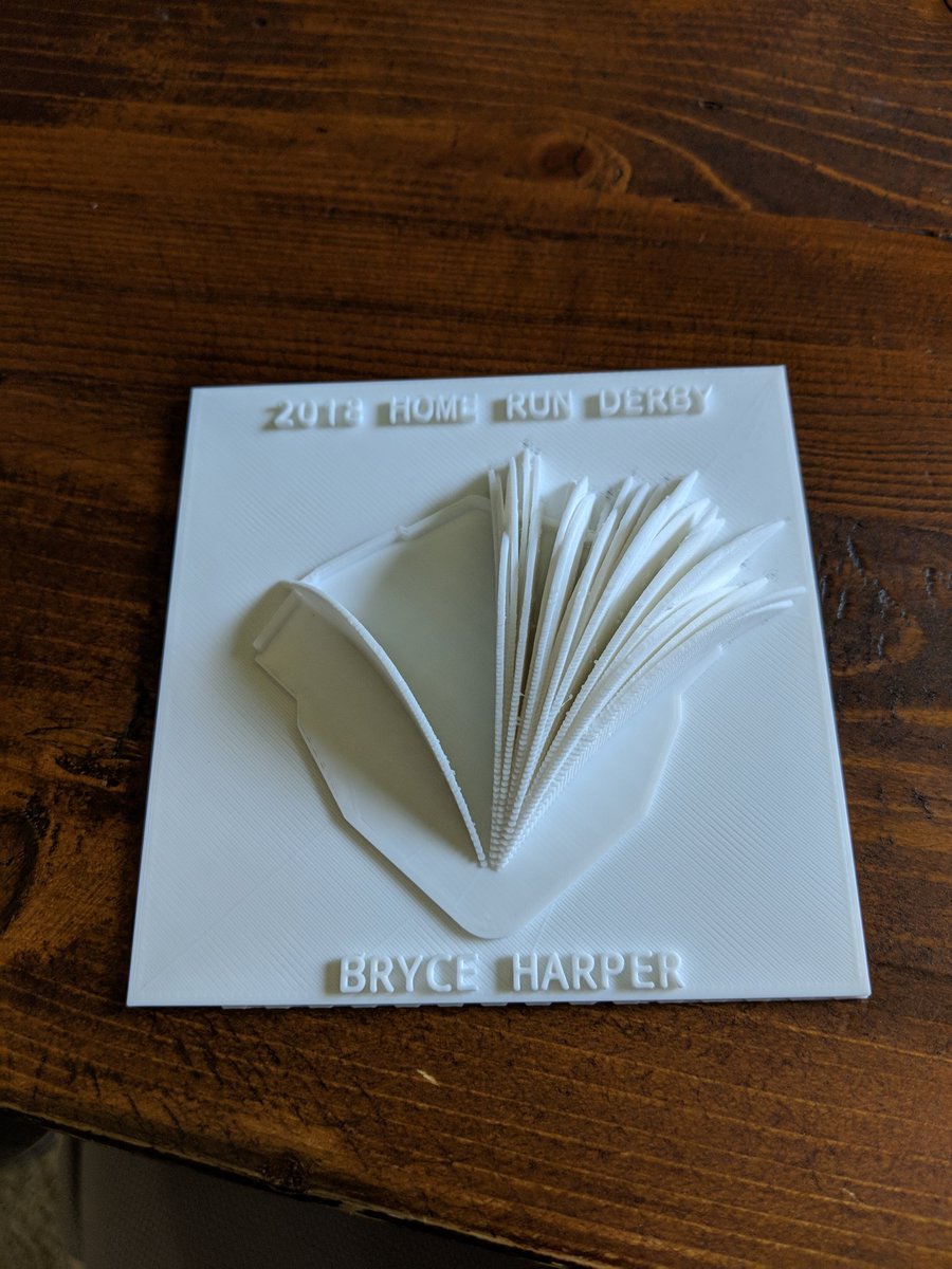 darenw's tweet image. Just for fun I 3d printed @Bharper3407 Home Run Derby performance.  I'll give it away to someone random just RT and follow.