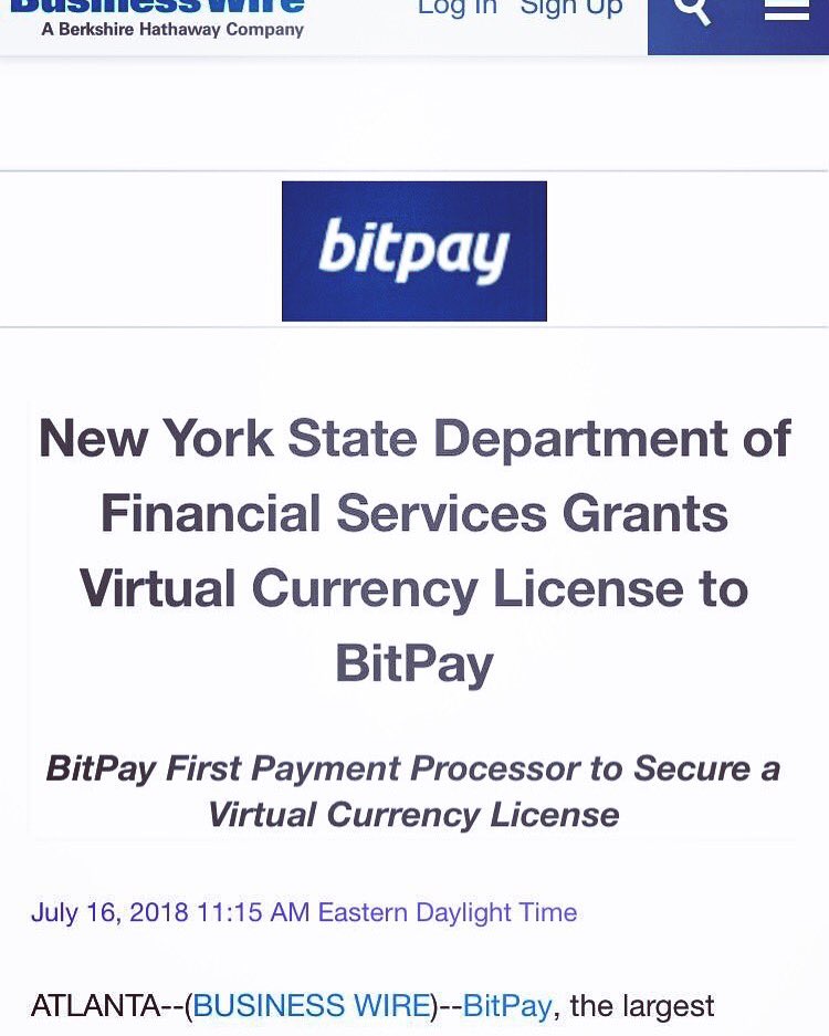 d_termined26's tweet photo. BitPay First Payment Processor to Secure a Virtual Currency License...This is really exciting news for us!!! Read more by clicking the link:
https://t.co/8068yhvOtc
https://t.co/AbsOzCtmNG
#CryptoNews #Cryptune #UniversalPOSSystem #CryptuneMagazine https://t.co/dVKjxinTdn