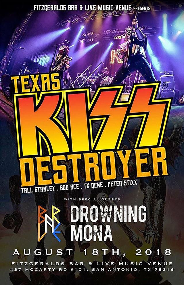 txBLARE's tweet photo. After a long awaited month,  we are so excited to finally announce that we're playing at Fitzgerald's Bar on August 18 with Drowning Mona and KISS Destroyer! Doors at 7 pm, come for a good time and even better music! #818 https://t.co/iaC3o6539A