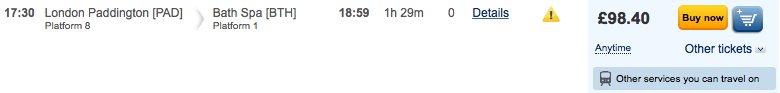 ragnarweilandt's tweet image. UK railways:
London-Bath (roughly 130 miles): Ticket at £98.40 if you book six weeks in advance. 
And: "At present, we cannot confirm whether this service will run"
#railchaos