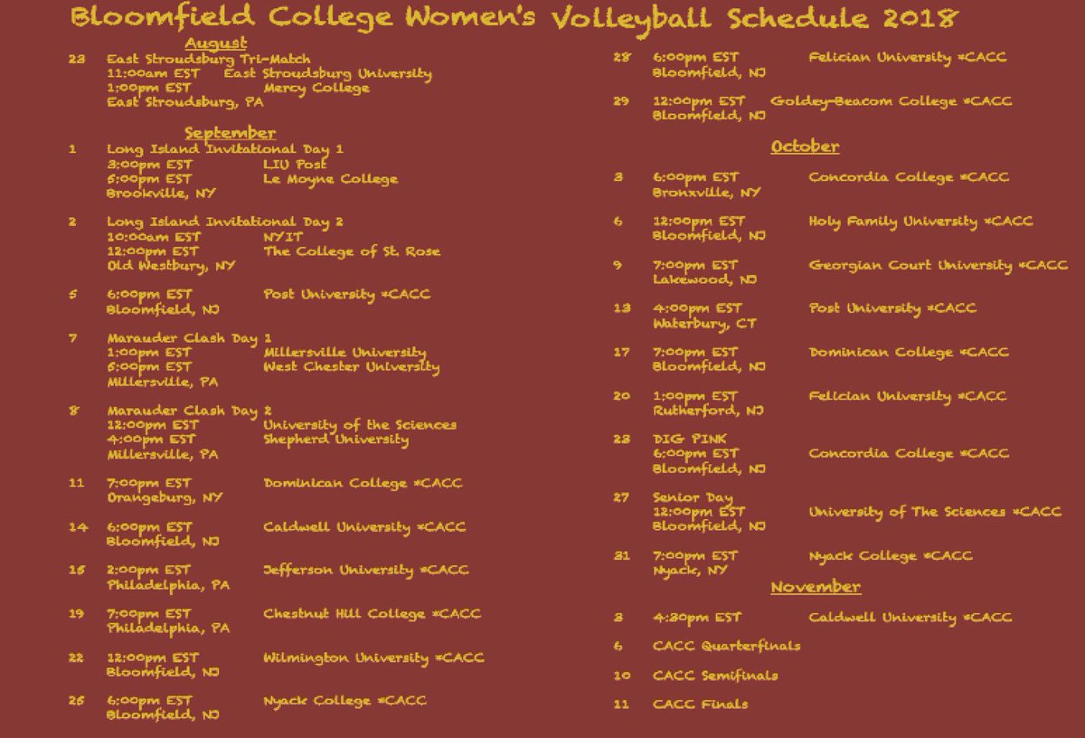 BC_bears_VB's tweet photo. Our Fall 2018 schedule is out. Join us along the CACC campaign and come cheer on the bears baybay! #bcbearsvb #bearball #bcbearsvball #bearsbaybay #getmauled https://t.co/vduq3kJT7F